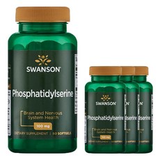 Swanson 斯旺森 磷脂醯絲胺酸軟膠囊 100mg, 90顆, 4罐