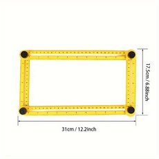 1PC 다기능 ABS 플라스틱 4단 접이식 자 목공 DIY 및 건설용 접이식 측정 도구, 노란색