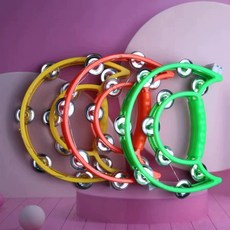 노래방 불빛 주점 핸드벨 발광 템버린 색상 랜덤 홈파티, 1개, 성인용 비발광 반달형 (1개)