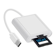 IH728 Coms USB C타입 카드리더기 화이트 / TF (Micro SD) SD 카드 메모리 리더 / PC 노트북 연결, 선택없음, 1개