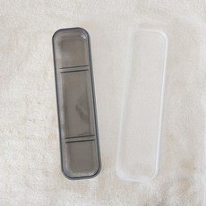 스테인리스 식기 세트 귀여운 학생용 포크 스푼, 블랙 투명 밑창 케이스, 1개, 기본 색상