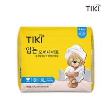 티키 생리대 입는오버나이트 입오버 특대형 8매 나이트용 순면감촉, 8개입, 1개