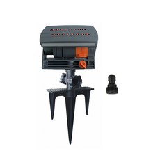 HK sell 메카줌 터보 잔디 16홀 무빙 스프링클러, 땅꽂이형, 블랙, 1개