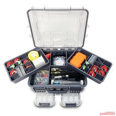 工具箱 路亞箱 多功能 雙層手提路亞收納箱 漁具配件盒 路亞假餌盒 釣魚工具箱, 1個, 多功能手提收納箱