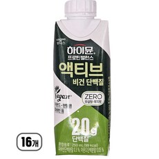 하이뮨 프로틴 밸런스 액티브 식물성 단백질 음료, 250ml, 16개