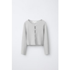 ZARA 자라 골지 니트 자켓 재킷 - 그레이 QVZ631 GFL300