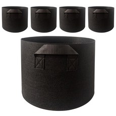 부직포 화분(묶음) 숨쉬는화분 다용도 친환경 실내 베란다 텃밭 대형화분, 블랙, 5개