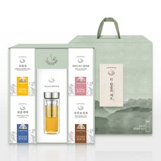 산그리메 티텀블러 선물세트 고급 선물세트 (국화차 히비스커스 루이보리 로운지아 텀블러), 1세트, 국화차+히비스커스+로운지아+루이보리차+텀블러