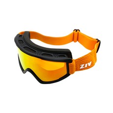 速度公園ZIV滑雪護目鏡 雪鏡 S3/S4/S5/S6 抗UV防刮防霧 廣闊視野 可調彈性頭帶 可戴近視眼鏡 風鏡, 1個, S4-黑框+太陽橘黑紅鏡片