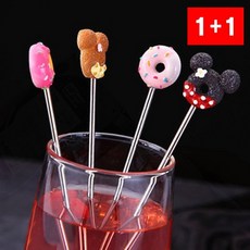 머들러 홈카페 음료 스틱 바 파티 장식 도넛 칵테일, 1개