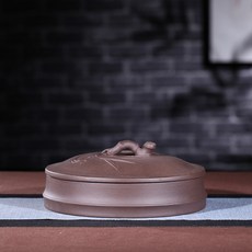 宜興紫砂茶葉罐 一餅/二餅/三餅罐 竹段紫砂缸 竹葉醒茶罐 普洱茶盒, 竹段一餅, 1個