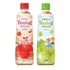 티로그 아이스티500ml) 루비자두 12개+애플청포도 12개 총24개, 500ml, 24개
