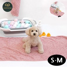 [구마누] 애견목욕타월 강아지수건 강아지목욕타월 슈퍼드라이 펫 타월 핑크 S M, 1
