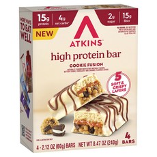 앳킨스 하이 프로틴 바 5 소프트 & 크리스피 레이어 쿠키 퓨전 4개입, 240g, 1개