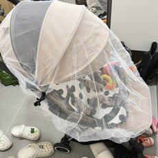 유아 유모차 모기 차단 메쉬 그물망 덮개 접이 보관 야외 산책 통기, 상세페이지 참조, 1개