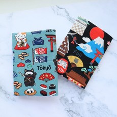 【日本風情】書衣 布書衣 媽媽手冊套 A6 A5 B6 萬用書套 文青風 交換禮物, 藍綠色,A6/50K, 1個