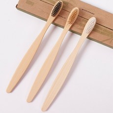 이븐스 자연으로 대나무 칫솔 제로웨이스트 공용, 1세트, 10개입, 대나무 누렁이