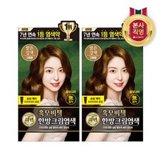 리엔 흑모비책 크림 염색약 120g 밝은갈색 x 2개, 없음