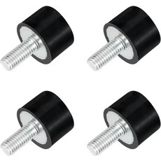 uxcell M5 스레드 고무 마운트 진동 차단기 스터드가 있는 원통형 충격 흡수기 15 x 15mm 4개, M5x15x10mm