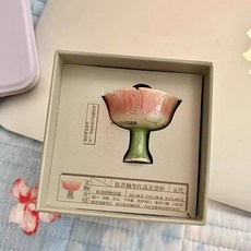 【台灣出貨】 小紅書同款杭博影青釉里紅高足杯創意冰箱貼文創旅遊紀念品冰箱貼