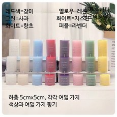대형 선물세트 8가지 향 실내외 캔들 기념일 집들이 인테리어용, 딸기, 3개 (5cmx10cm  24시간 연소)