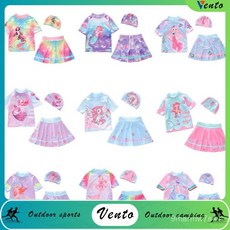 VENTO-新款兒童泳衣女女童小中大童分體裙式平角泳裝卡通運動女童游泳衣 UNFM