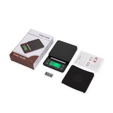 壹杯生活 咖啡秤 電池式 可計時秤 LED 0.1g, 黑色, 1, 3kg