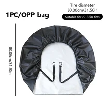 SEAMETAL 풀 랩 카 휠 타이어 커버 29-32인치 보호 스페어 보관 가방 RV/세단/트럭/SUV용 유니버설, 01 Black 1pc