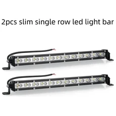 호환 트럭 보트 SUV 범퍼 ATV 트럭용 라이트 바 단일 행 슬림 LED 라이트 바 오프로드 LED 라이트 바 지붕, 01 2pieces