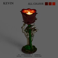 KEVINMINLER 骷髏手玫瑰燭台擺件, 1個, 骷髏手玫瑰擺件【送蠟燭】