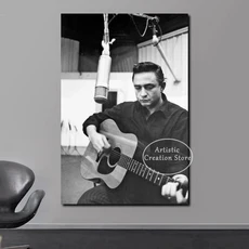 유명한 조니 캐시 기타 미국 농촌 음악 가수 포스터 레트로 캔버스 인쇄 벽 그림 거실 예술 홈 장식, 04 20X30cm Unframed, 05 l