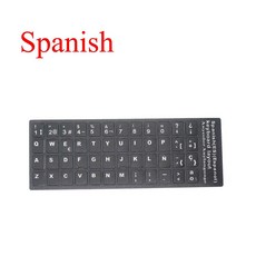 다색 PVC 키보드 스티커 자체 접착 커버 Ukraine 아랍어 영어 히브리어 이탈리아어 스페인어 1PC, Spanish, 1개