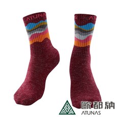 ATUNAS歐都納保暖中筒雪襪(A1AS2202N山林酒紅), 1個