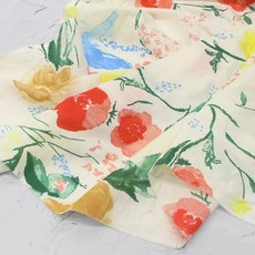 [마이원단] sc3138 면60수 아사 크림 플라워, 1개