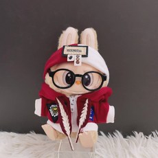 팝마트 라부부 1세대 2세대 3세대 인형옷 17cm인형 헤드밴드 자켓 청바지 캔버스 신발 안경 세트, 레드 헤드밴드 자켓 안경 세트 (인형 제외), 라부바 의류의 1세대  2세대  3세대에는 인형이 포함