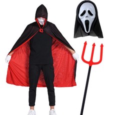 드라큘라 3종 망토 삼지창 가면 남자 할로윈의상 코스튬