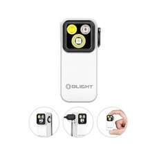 OLIGHT Oclip Pro 500流明 120米 聚泛光 紅光 轉盤切換 夾燈 胸燈 便攜 應急照明, 1個, 白色, 白色