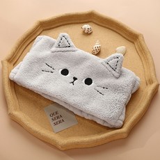 에이코어 귀여운 고양이 세안밴드 세안 보조용품 세면용 동물 밴드, 1개, 그레이 고양이