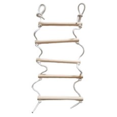 줄사다리 원목 실내 매달리기 간격 문틀밧줄그네 로프, 1개, 내추럴우드컬러