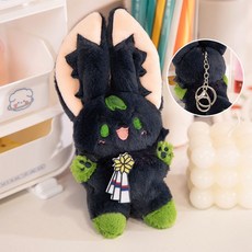 新款促銷 毛绒超萌天使兔子玩具钥匙扣挂件高级包二次元可爱小提狐狸挂饰, 1個, 钥匙扣款