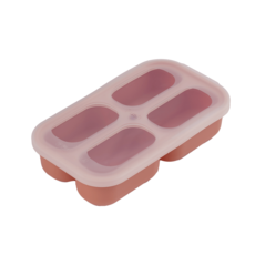 프띠아띠 베베픽 실리콘 삼중 이유식 밀폐큐브, 1개, 코랄레드(4구), 60ml