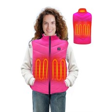 WCOLAS 온열 조끼 여성 남성 소년 소녀 성인 청소년 조끼 재킷 겨울 코트 온열 의류 (배터리 미포함) 핑크 M