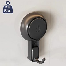 [방수&방습 걸이]물세척으로 재사용 가능한 다용도 흡착식 후크 하중 3kg 5kg 원펀치 걸이, 1개, 긴 고리(블랙)