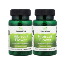 Swanson 히비스커스 플라보노이드 400mg 허브, 2개, 60정
