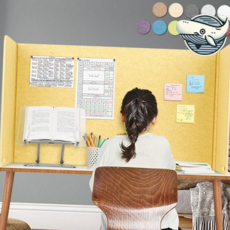 책상 가림막 학습용 파티션 사무실 독서실 칸막이 공부방 데스크 스터디 이동식 개인용 휴대용 아동용, 연그레이