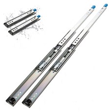 소프트 클로징 서랍 레일 3단 수평 완전 슬라이드 볼 250mm ~ 1500mm 전체 크기 하중 용량 120kg 잠금 장치가 있는 헤비 듀티 슬라이드 레일 내구성 2개(쌍), 38inch(950mm)
