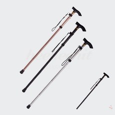 모노픽 길이조절 논슬립 접이식 지팡이, 색상_블랙, 1개