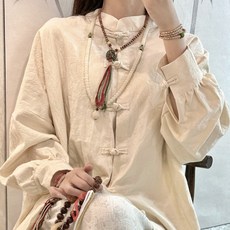 改良漢服 禪意棉麻茶服兩件套 女裝裙裝 文藝上衣 長裙 復古盤扣設計