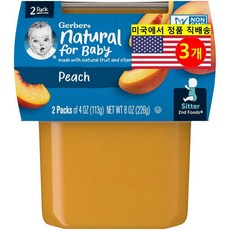 거버 어린이 액상 식품 113g 2개입, 복숭아(Peaches), 226g, 3개
