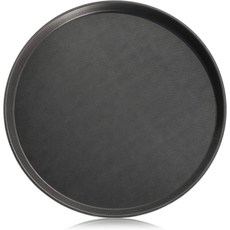 뉴스타 푸드 서비스 논슬립 트레이 플라스틱 고무 안감 원형블랙 16인치, Classic, 16 inch, Black